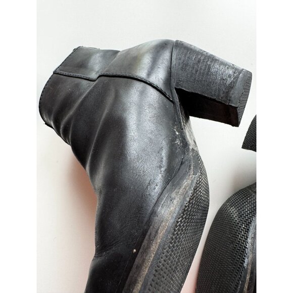 ACNE STUDIOS Pistol Black Leather Block Heel Ankle Boots, Size 38 - Picture 12 of 16